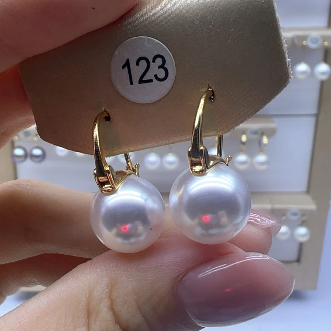 银S925镶嵌淡水珍珠耳饰