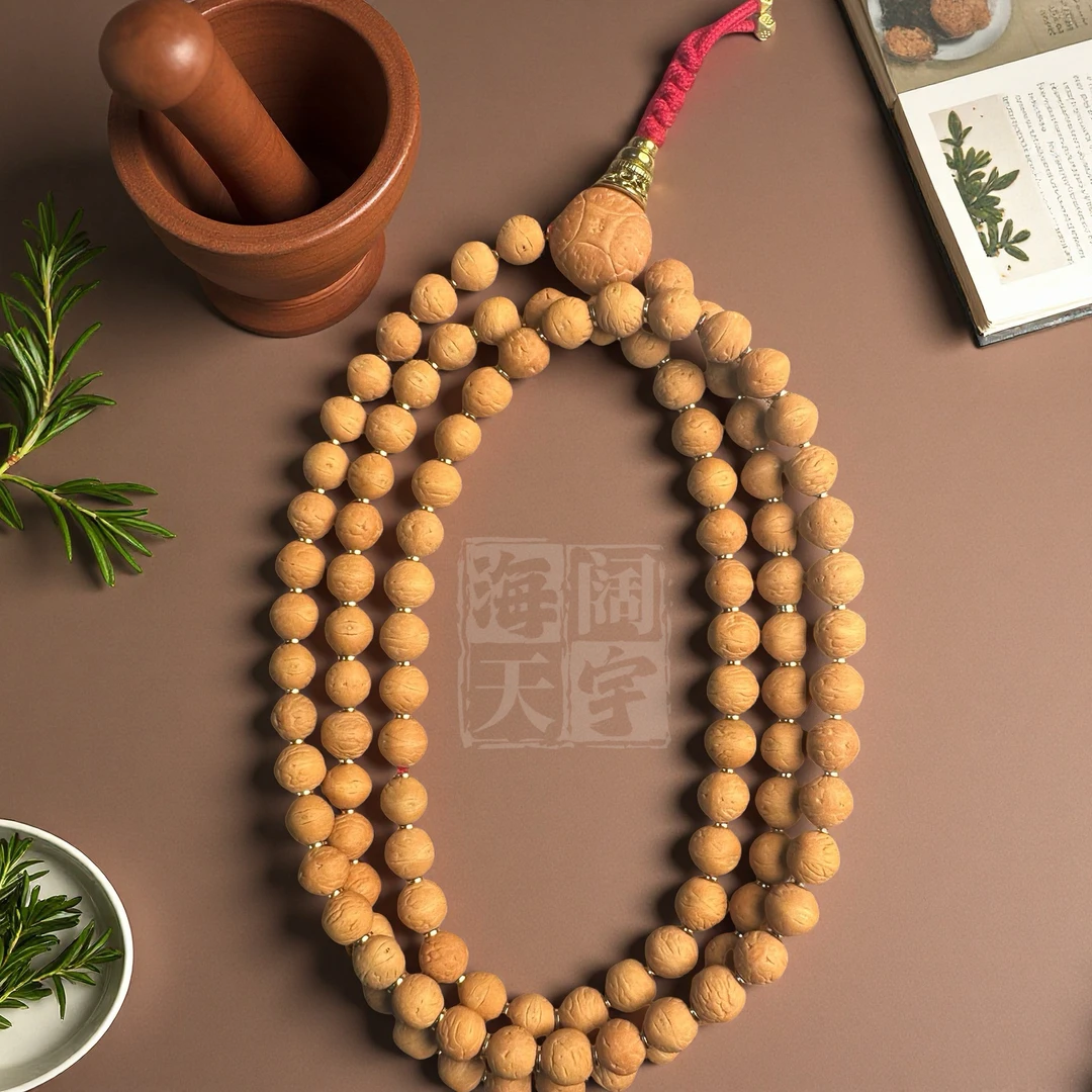 国产小凤眼菩提 8mm 108 颗 手工籽正圆高密精挑 同树原皮原桩