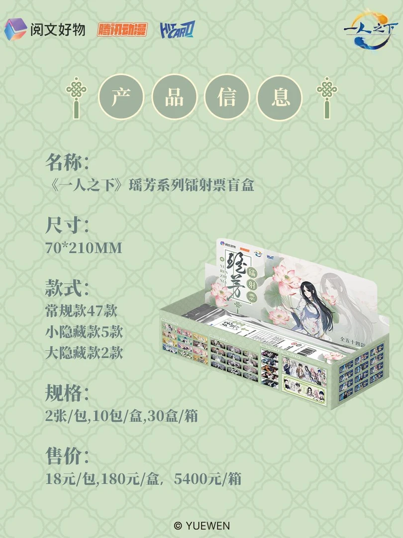 【新人礼】阅文 一人之下 瑶芳系列 镭射票盲盒 动漫收藏周边d 芽芽