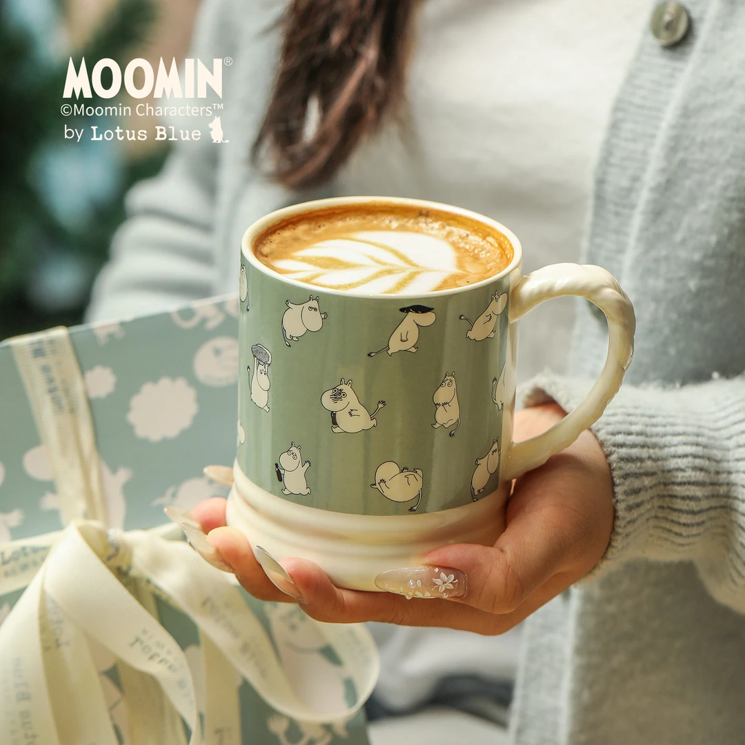 蓝莲花moomin姆明杯子马克杯陶瓷杯水杯家用喝水办公室早餐杯茶杯