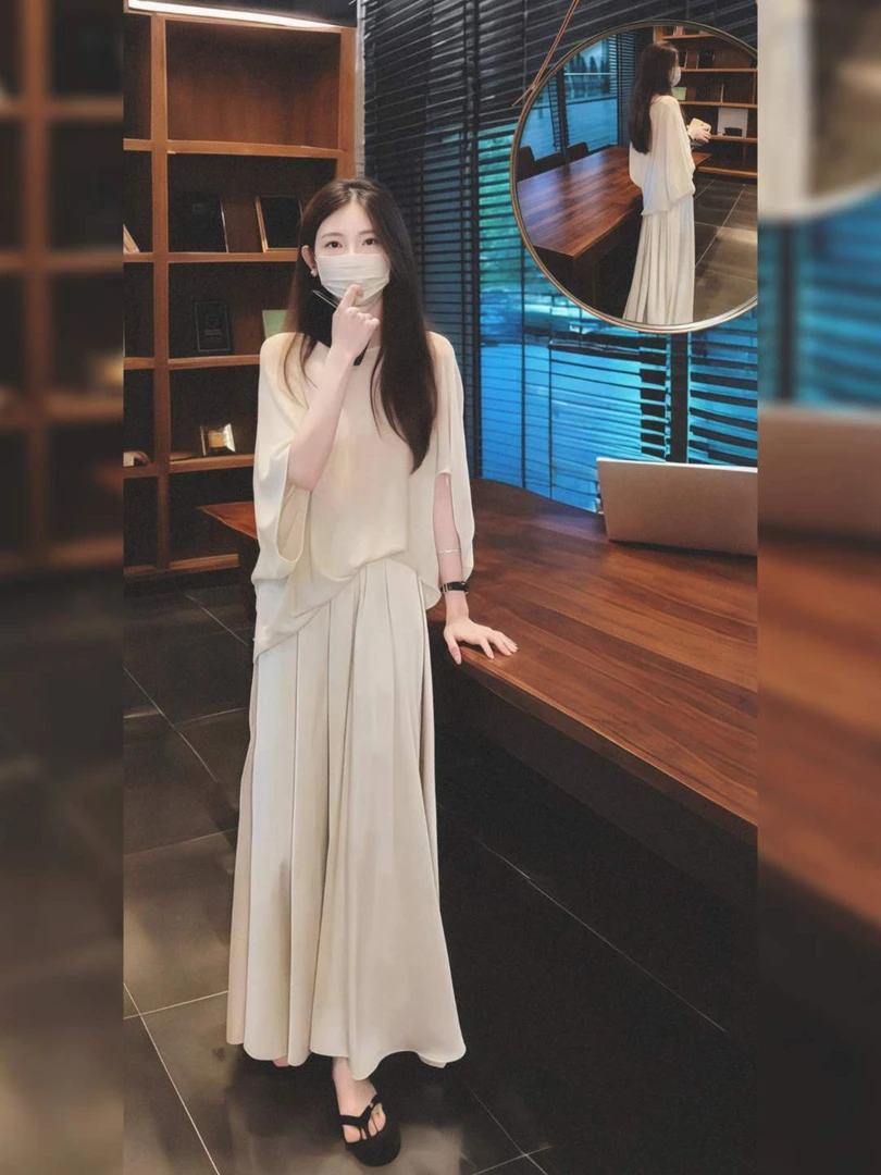 2025夏季韩系清纯系穿搭轻奢高级感巨好看茶里茶气质连衣裙套装