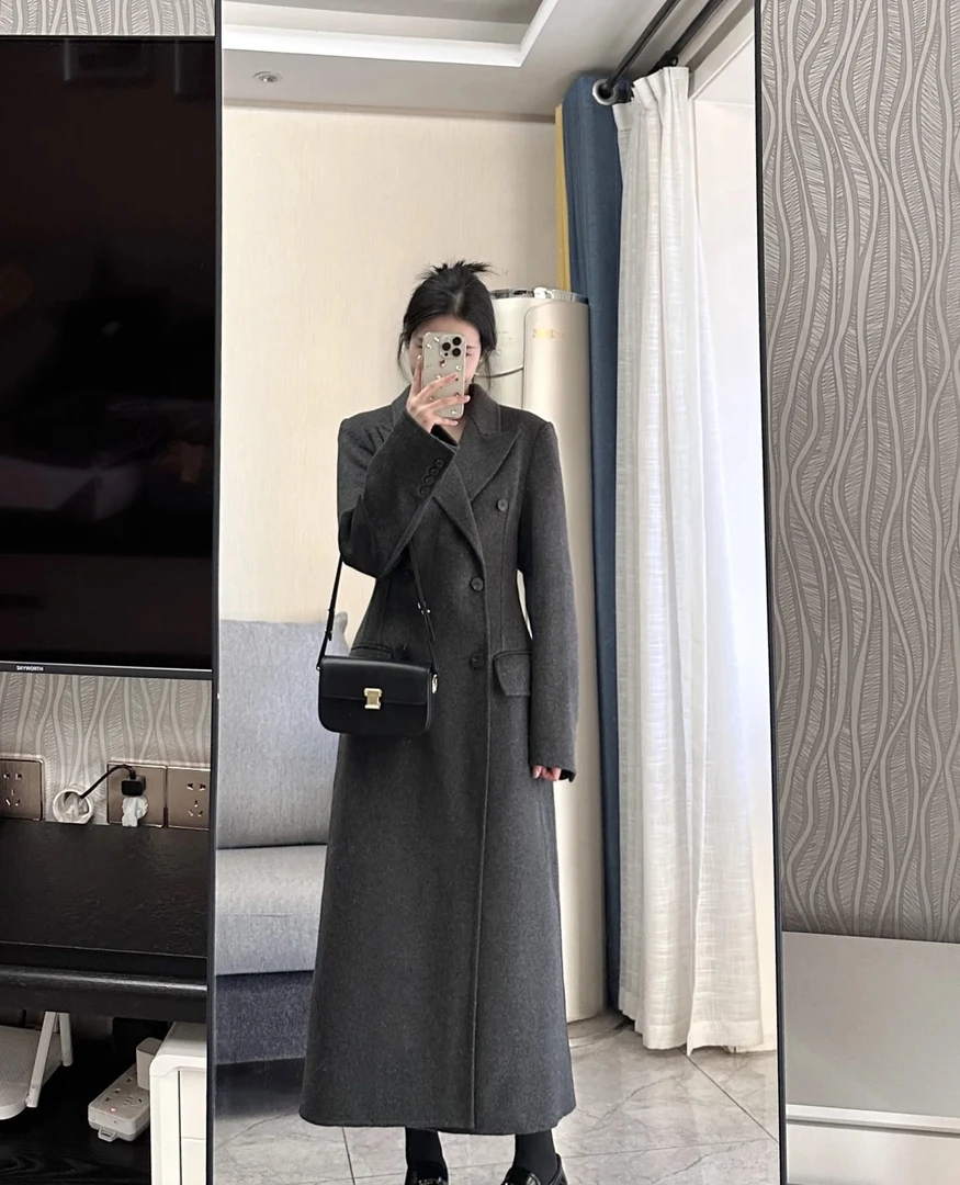 2025新款双面长羊毛大衣气质高级休闲时尚韩版
