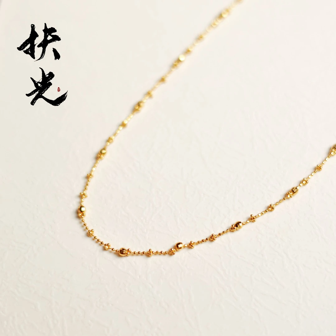 链子925银 仙女链 | 金仙女镭射满天星锁骨链可调节抽拉45cm