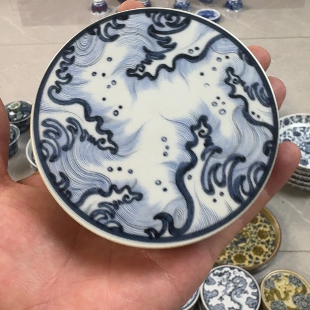 杯青花江崖海水盖置