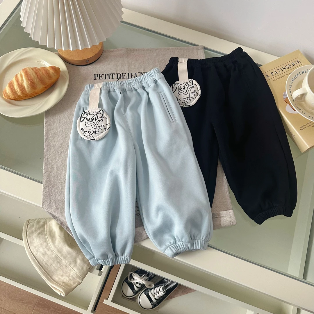 【断码清仓】CK257781橘止皮2025春男童百搭基础宽松版型卫裤