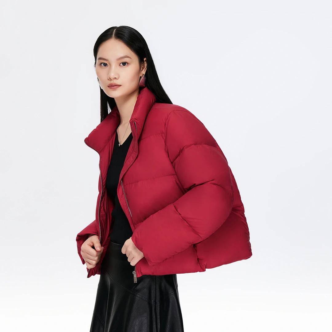Vero Moda羽绒服2025冬季新款90白鸭绒抽绳纯色短款外套325423029
