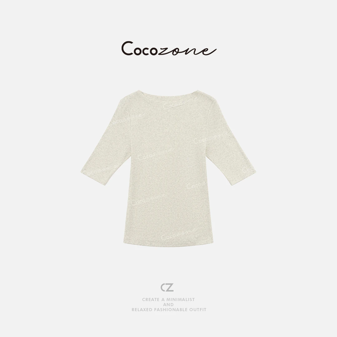 COCO ZONE 刘一一“直角T”优雅质感基础款圆领T恤 CD1A1106