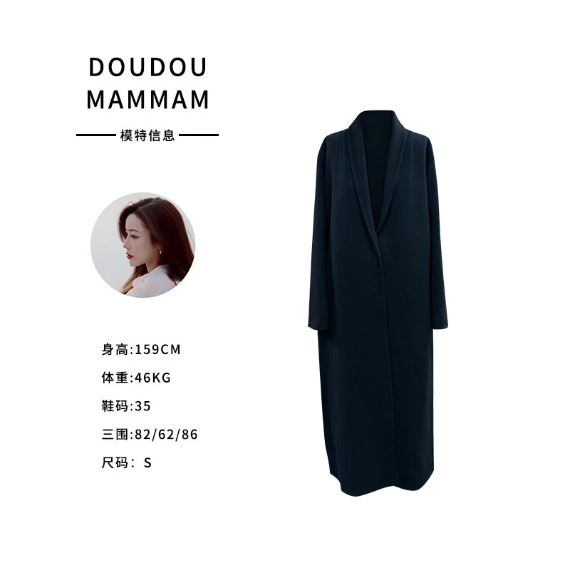 秋季长款保暖女装设计师显瘦轻奢双面羊毛大衣