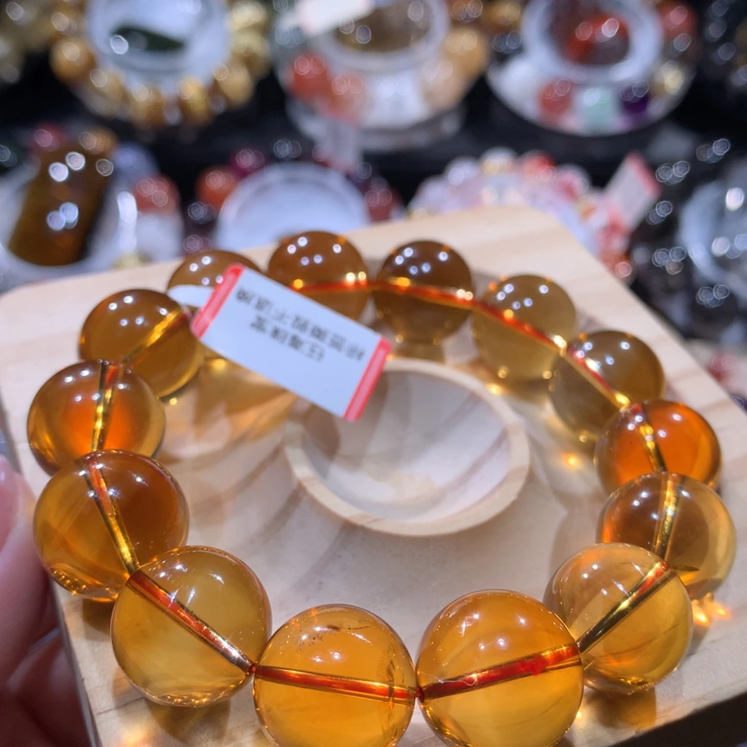 水晶手链未镶嵌黄水晶16mm