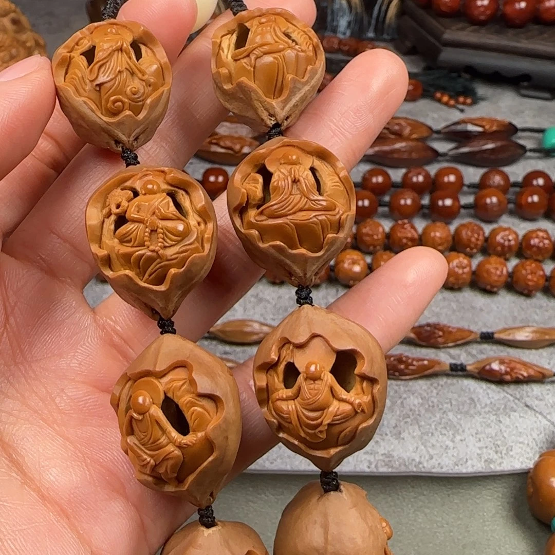 橄榄核手串/手链2.1尺寸铁核镂空无相佛手持
