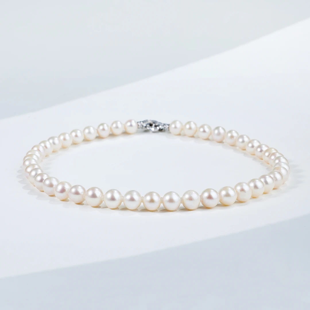 11-12mm日落A499 银925天然淡水珍珠项链45cm