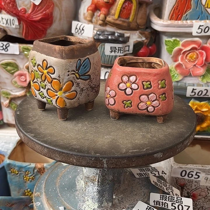 粗陶材质多肉花盆