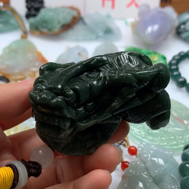 翡翠颈饰未镶嵌保真天然A货翡翠