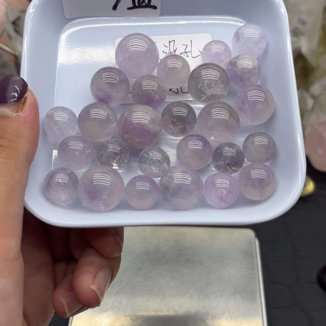 未镶嵌水晶珠宝半成品6 薰衣草紫水晶13-20mm