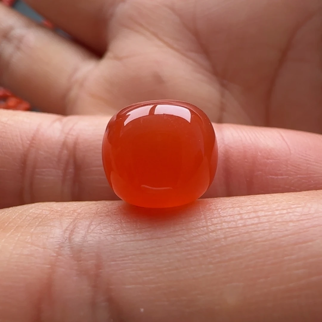 ？***稳南红玛瑙未镶嵌老型11.5x10.3孔马牙 白纹