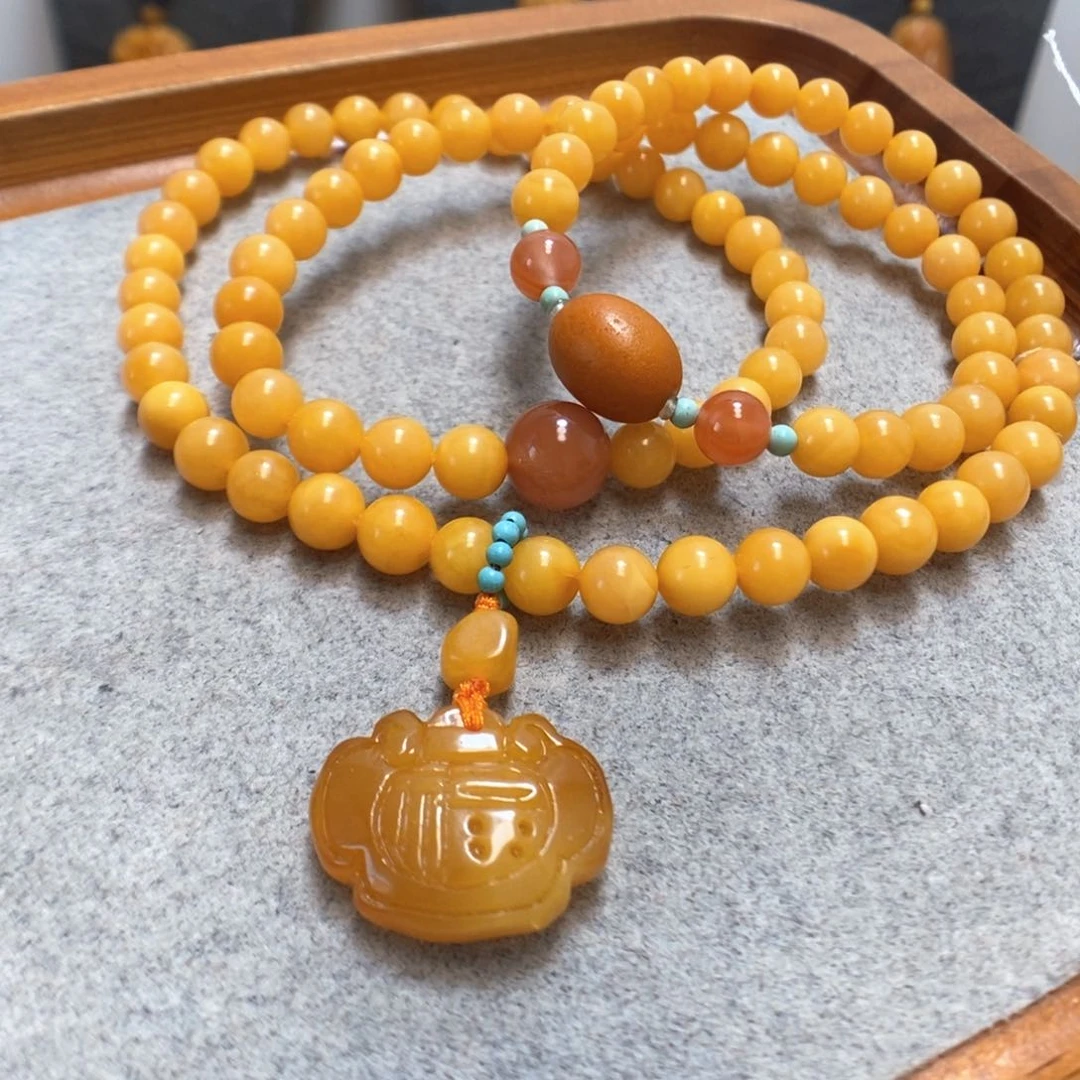 未镶嵌蜜蜡手串蜜蜡