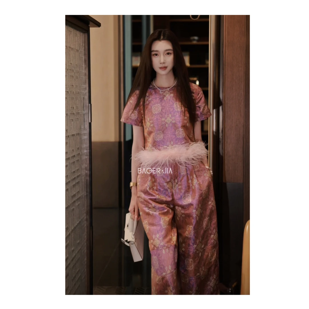 66-【传承/满满】宝儿家含幂BK90125204夏季张和才葡萄蔓藤莲花上衣