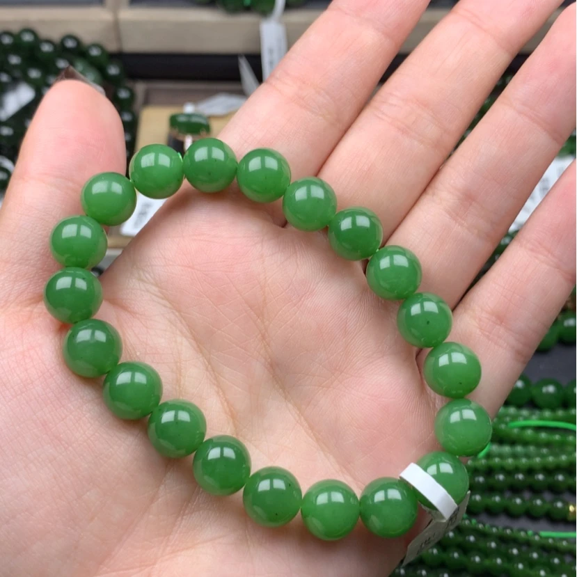 【闪购商品】未镶嵌手串和田玉（碧玉）10m果阳绿单品单件
