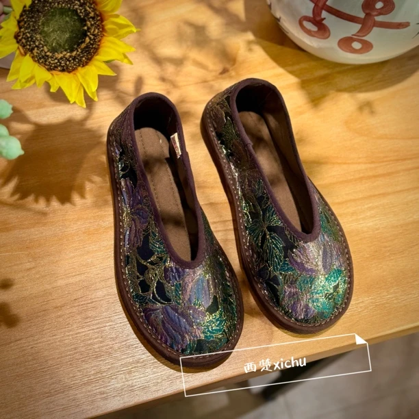 【凌霄V口】2025夏上新织金面新中式布鞋