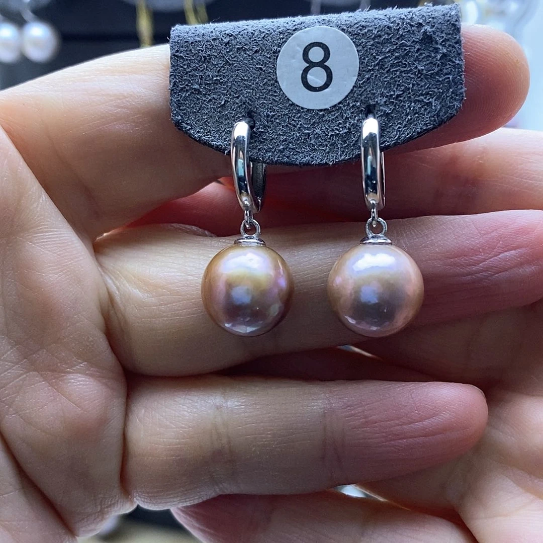 淡水珍珠耳饰银S925镶嵌