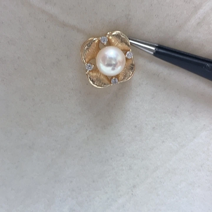 海水珍珠银S925镶嵌吊坠(不含链)