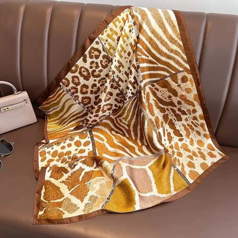 橙色豹纹 70*70方巾