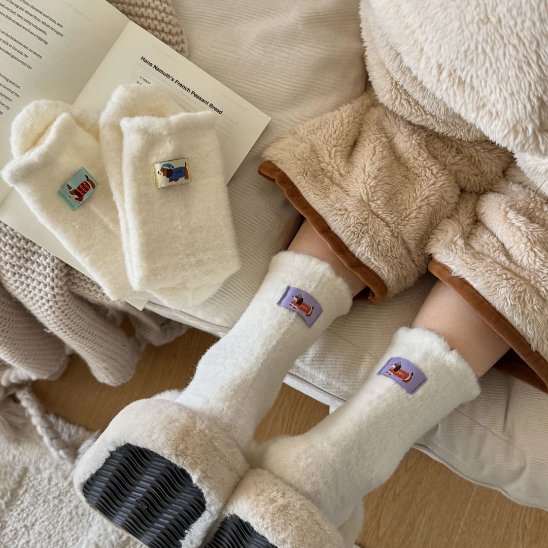 【按编号拍 临时链接 】袜子女秋冬款羊毛新款中筒袜澳绒堆堆袜