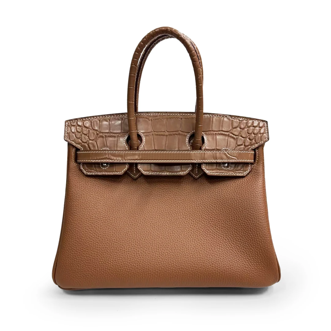 【小辫子专属】BK半鳄鱼纹金棕色女款包时尚手提百搭斜跨包