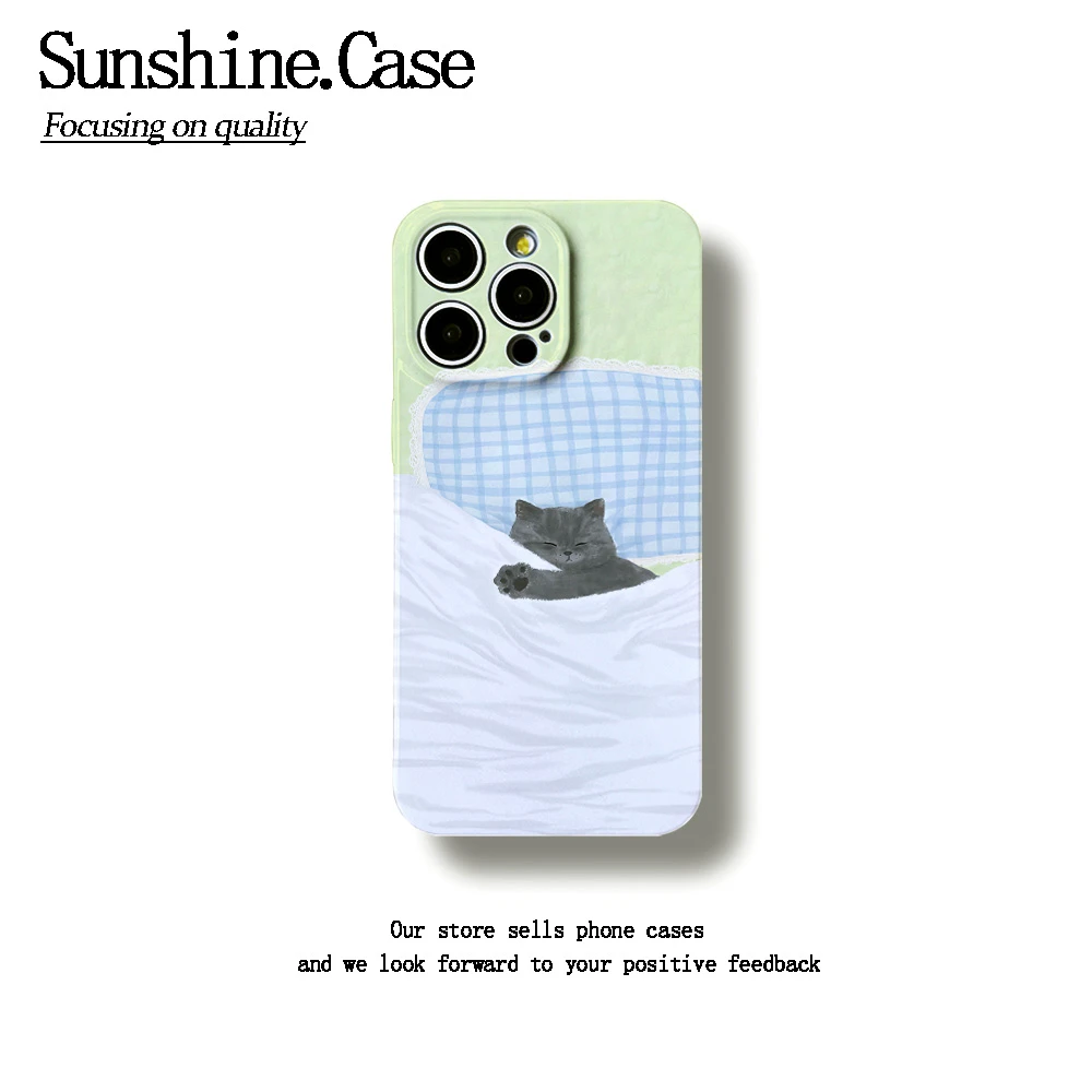【番茄case专属】睡觉猫咪软壳适用苹果oppo华为vivo小米手机壳