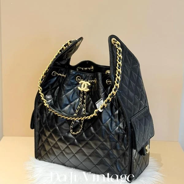 大吉中古/Chanel香奈儿25C黑金25bag中号单肩包
