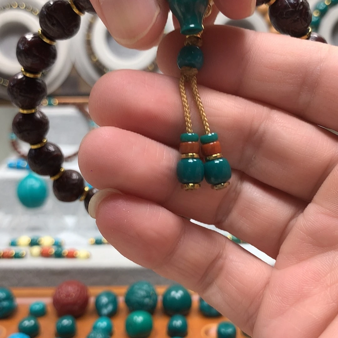 一***争琉璃颈饰地狱色13mm三通一套