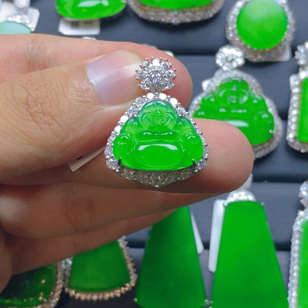 翡翠银S925镶嵌颈饰