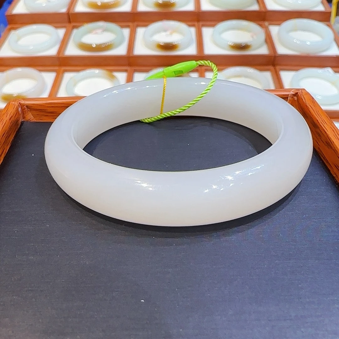 和田玉手镯未镶嵌贵妃镯藕粉50 51 52