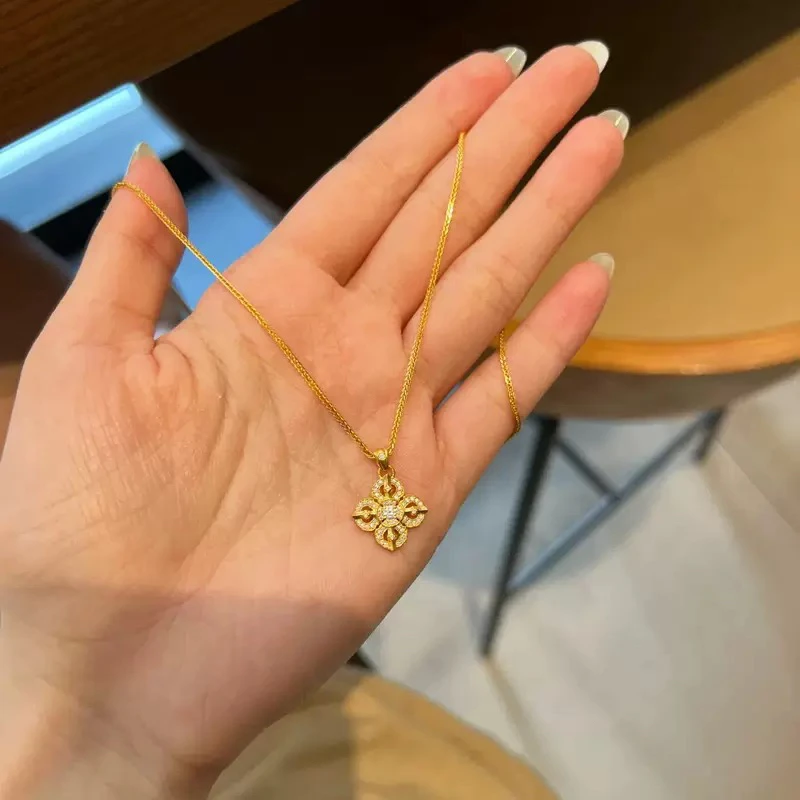 铜合金项链 金刚杵四叶草项链 高级定制系列 以直播间实物为主