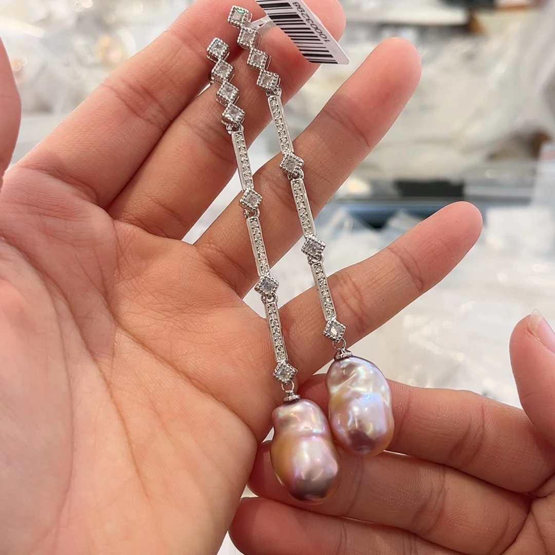 淡水珍珠耳饰合金