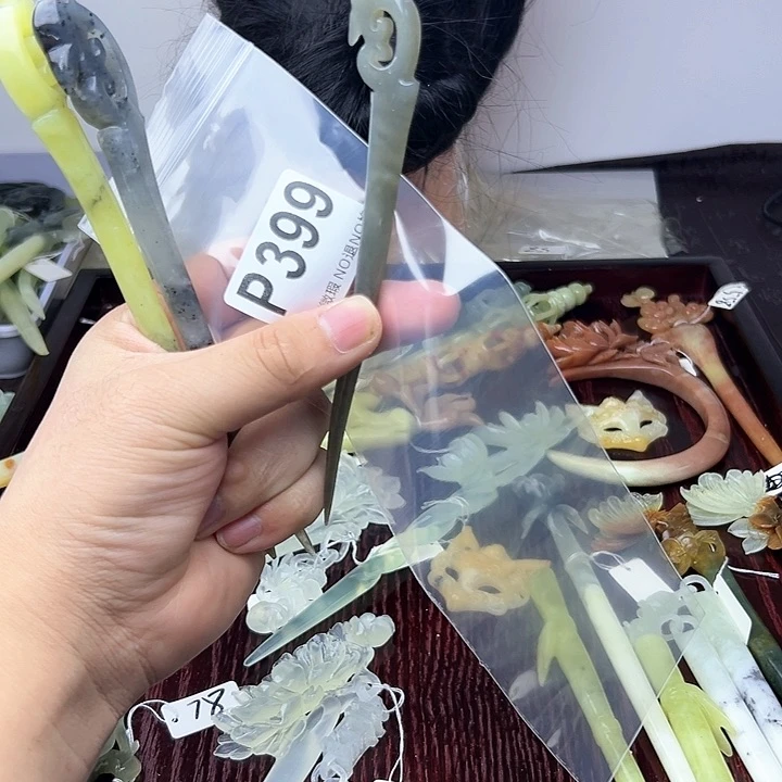 蛇纹石玉发饰合金y**i