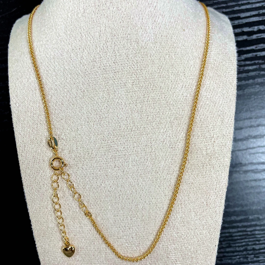 925银银制品 精工银镀金弹簧扣肖邦链项链颈饰【50cm】