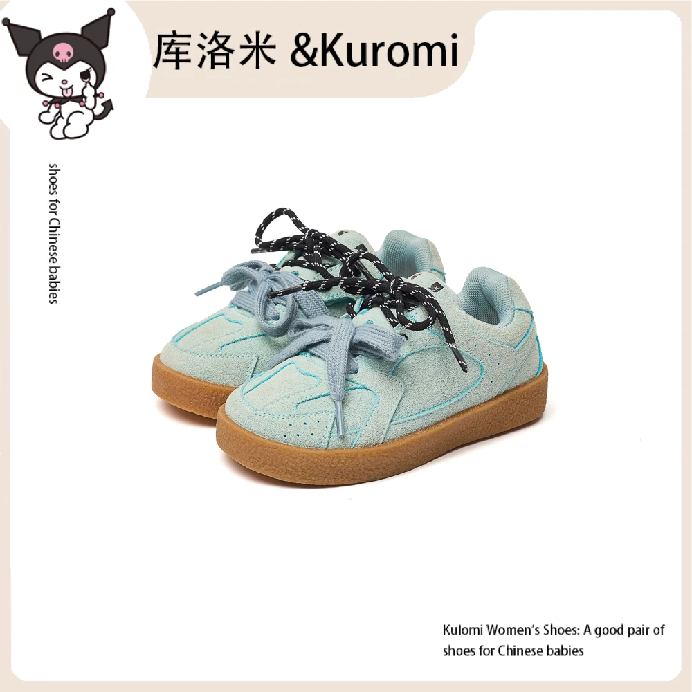 库洛米Kuromi2025春季儿童面包鞋时尚百搭童鞋百搭真皮鞋软底