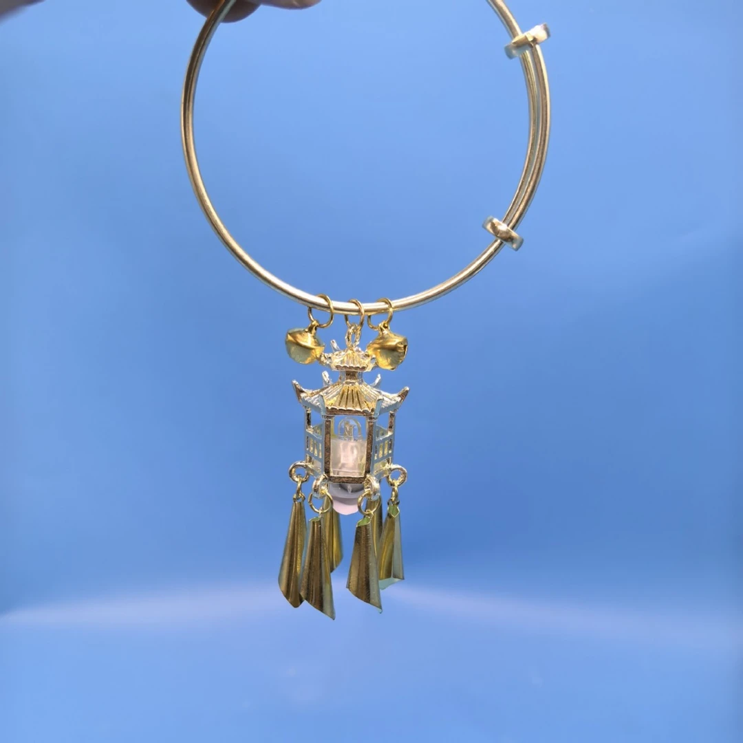 合金手镯 【咕噜】发光手镯女生古风宫铃饰品合金汉服手饰高级感