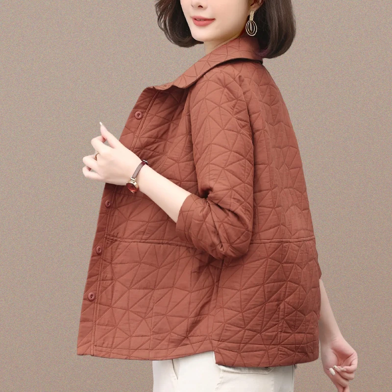 休闲短外套宽松2025春秋新款中年妈妈装大码上衣女士薄款开衫夹克