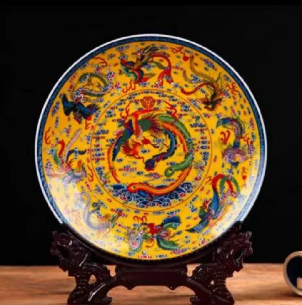 【景德镇】九转圆夜光凤盘