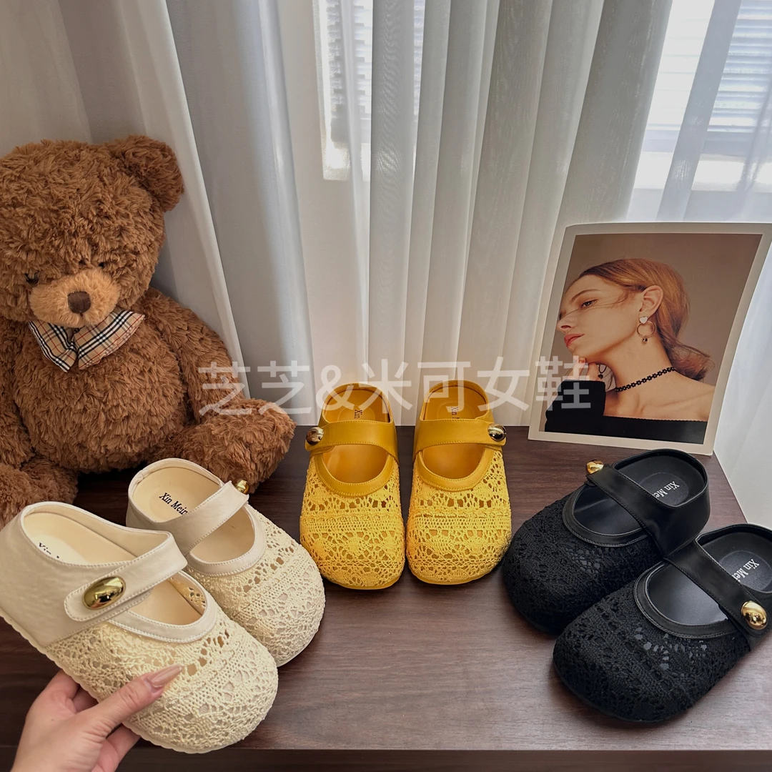勃肯鞋小个子5cm增高厚底2025春季新款百搭蕾丝休闲时尚包头外穿