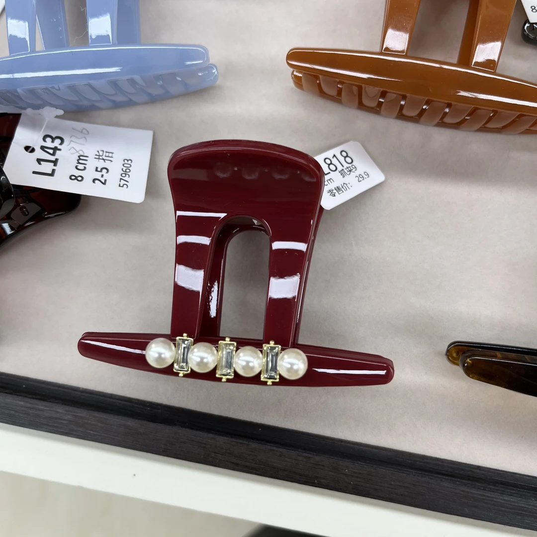 L818疯帽子8厘米抓夹气质轻奢时尚百搭经典重工