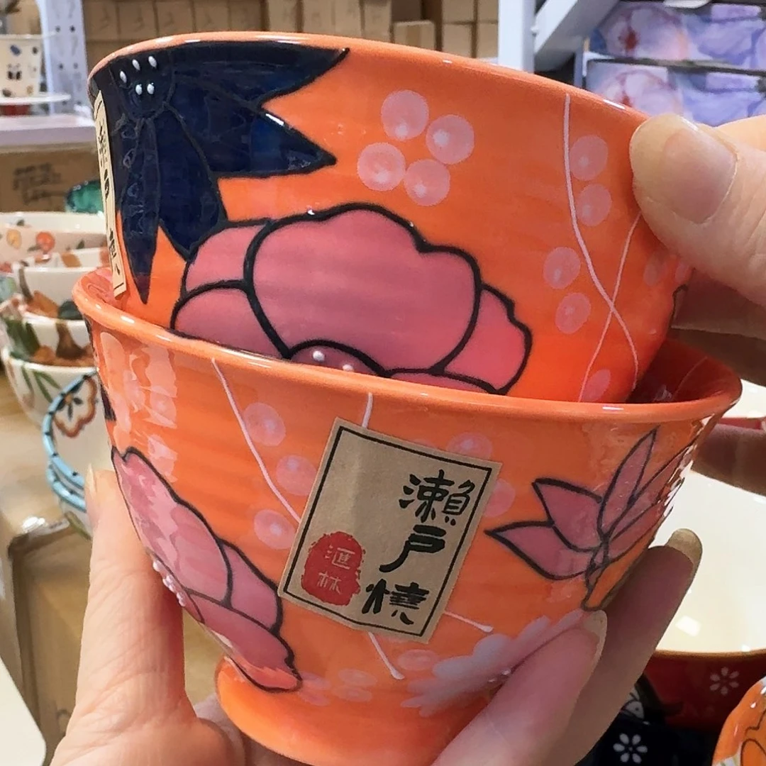 陶瓷濑户烧5英寸米饭碗两只看图