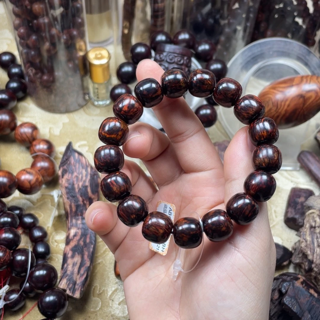 海南红降黑金高货1213单圈手串