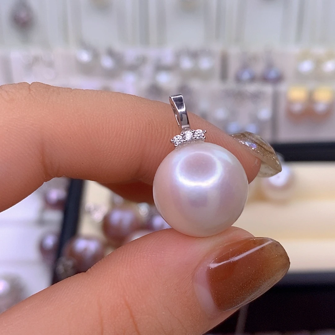 忽***夏银S925镶嵌颈饰淡水珍珠