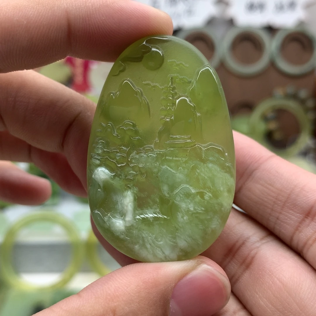 岫玉未镶嵌吊坠(不含链)