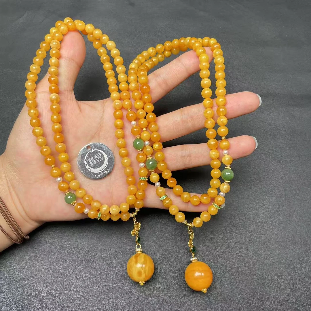 翡昱-SH29-38415-714-蜜蜡珠链颈饰/约6-19+/约86颗/多样性发其一