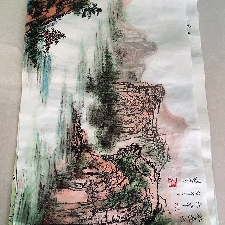 国画横幅 董福明老师 四尺三开山水作品