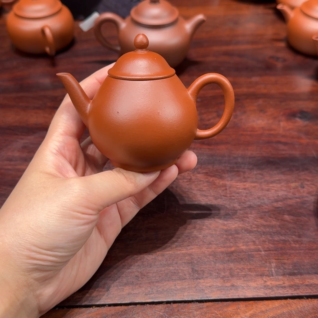 茶壶紫砂小煤窑朱泥 橄榄壶